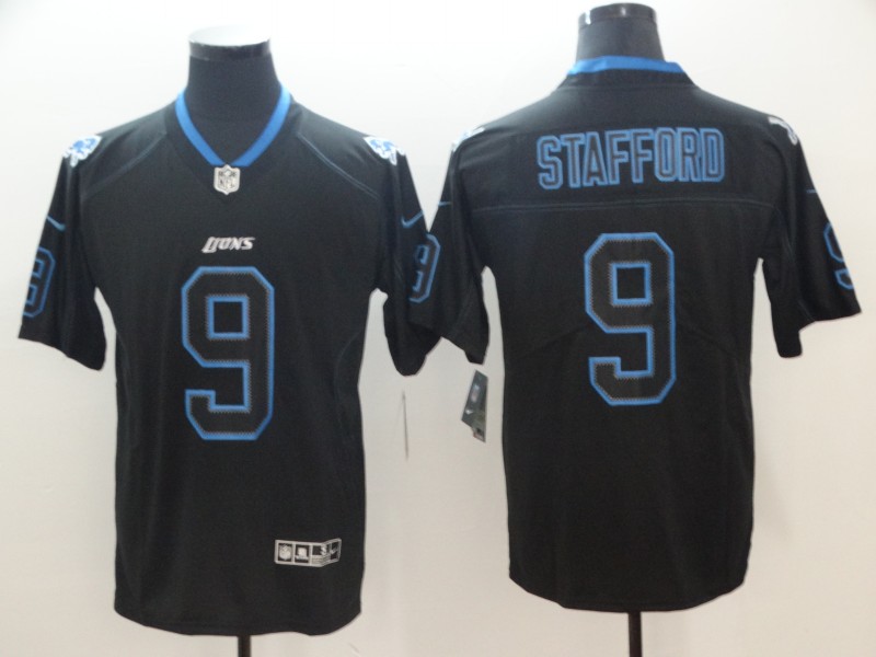 Men's Detroit Lions Matthew Stafford #9 Black Authentic Jersey